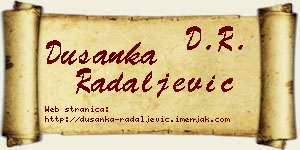 Dušanka Radaljević vizit kartica